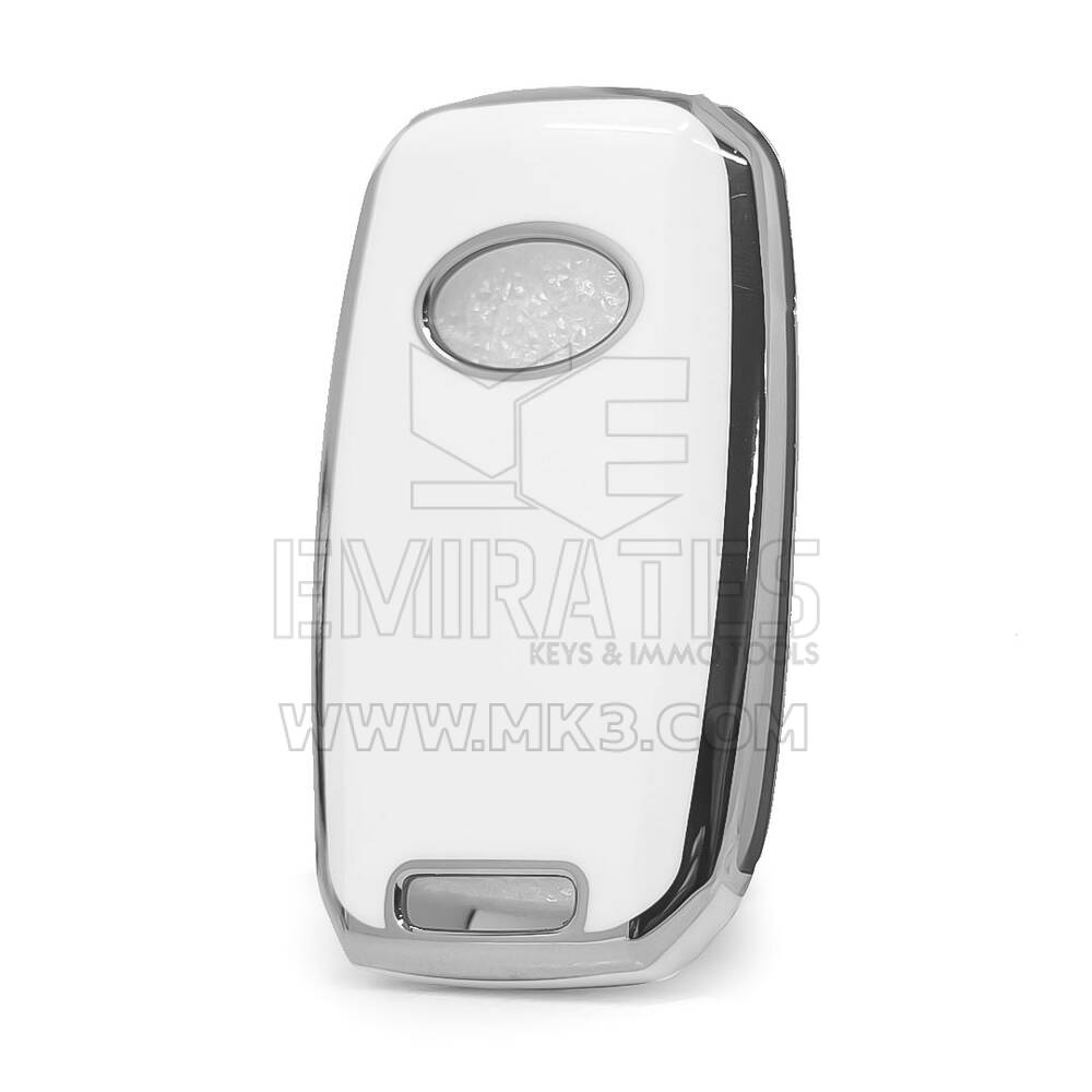 Nano Cover For KIA Remote Key 4 Button White Color Silver Frame KIA-B11Y4 | MK3