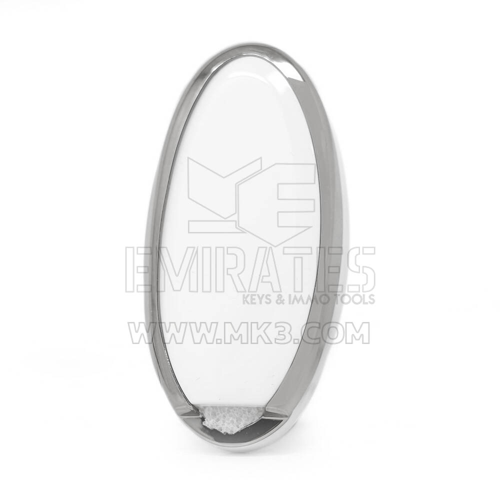 Nano Cover For Nissan Remote Key 3 Button White Color Silver Frame NS-A11Y3A | MK3
