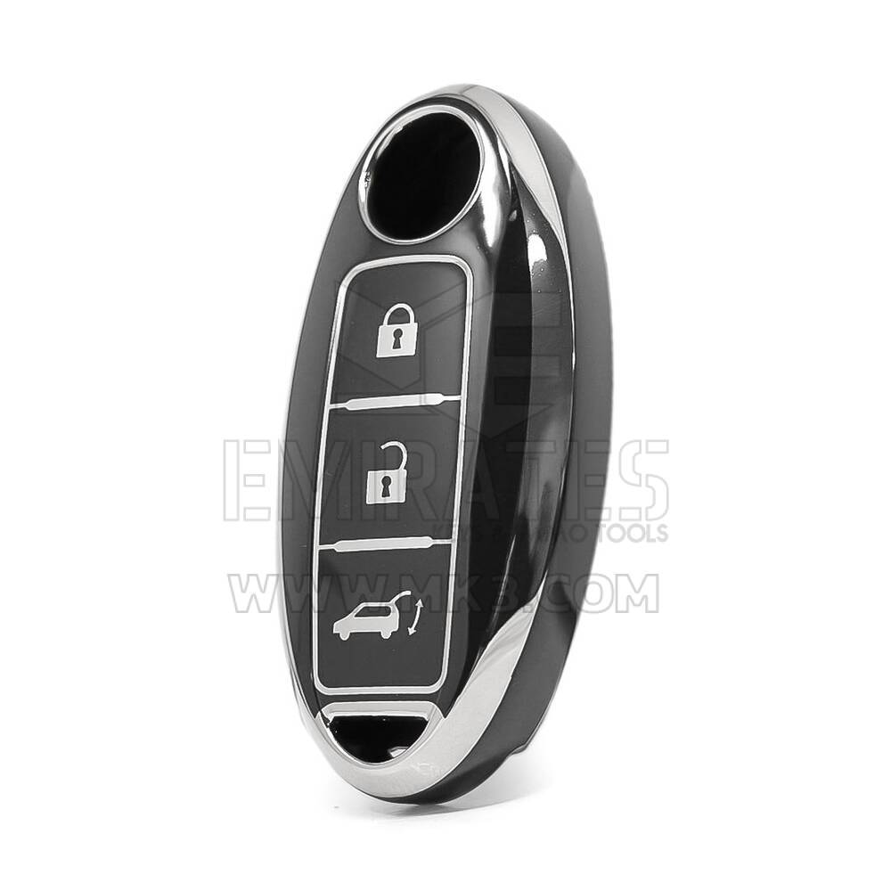 Nano High Quality Cover For Nissan Remote Key 3 Button Black Color Silver Frame NS-A11Y3B