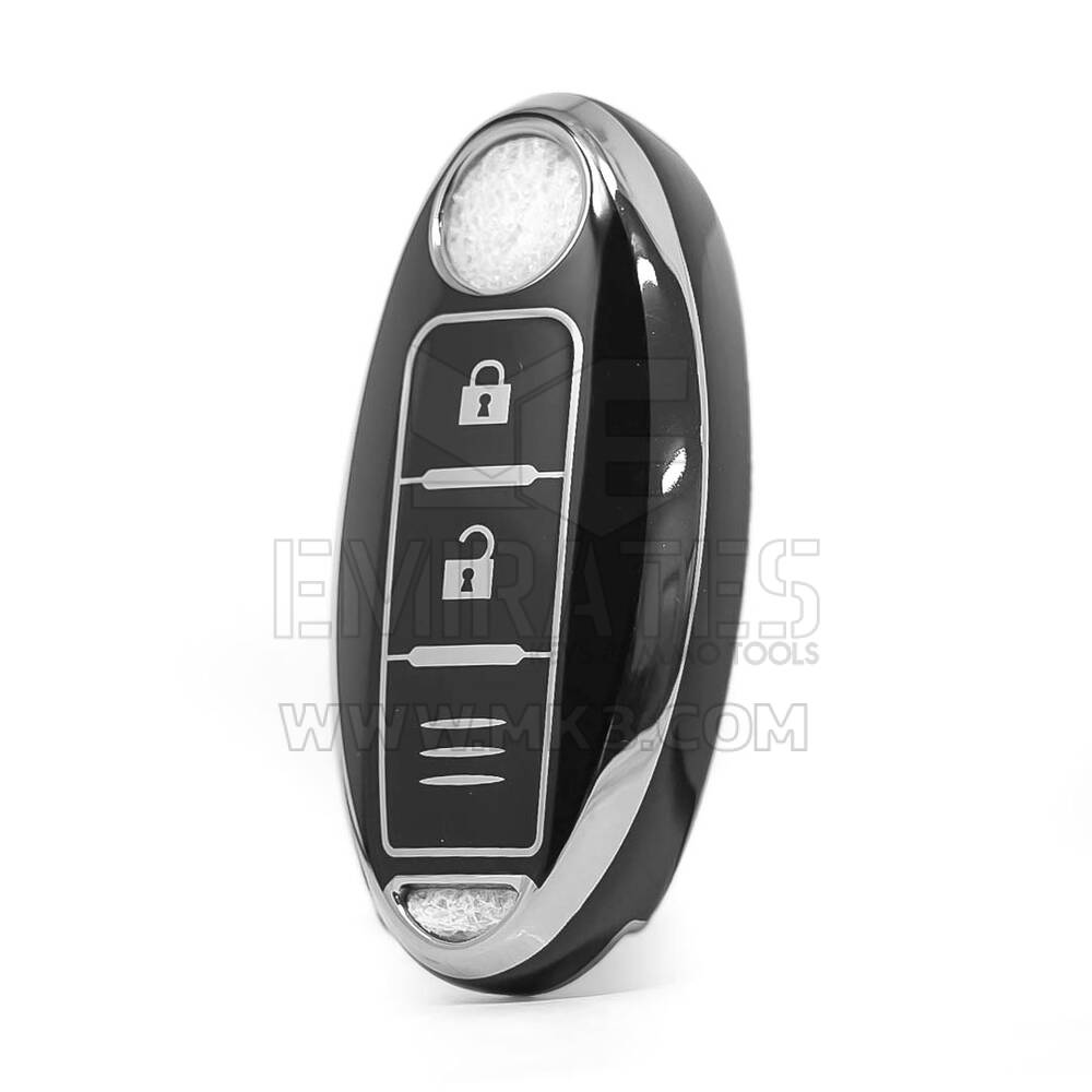 Nano High Quality Cover For Nissan Remote Key 2 Button Black Color Silver Frame NS-A11Y3C