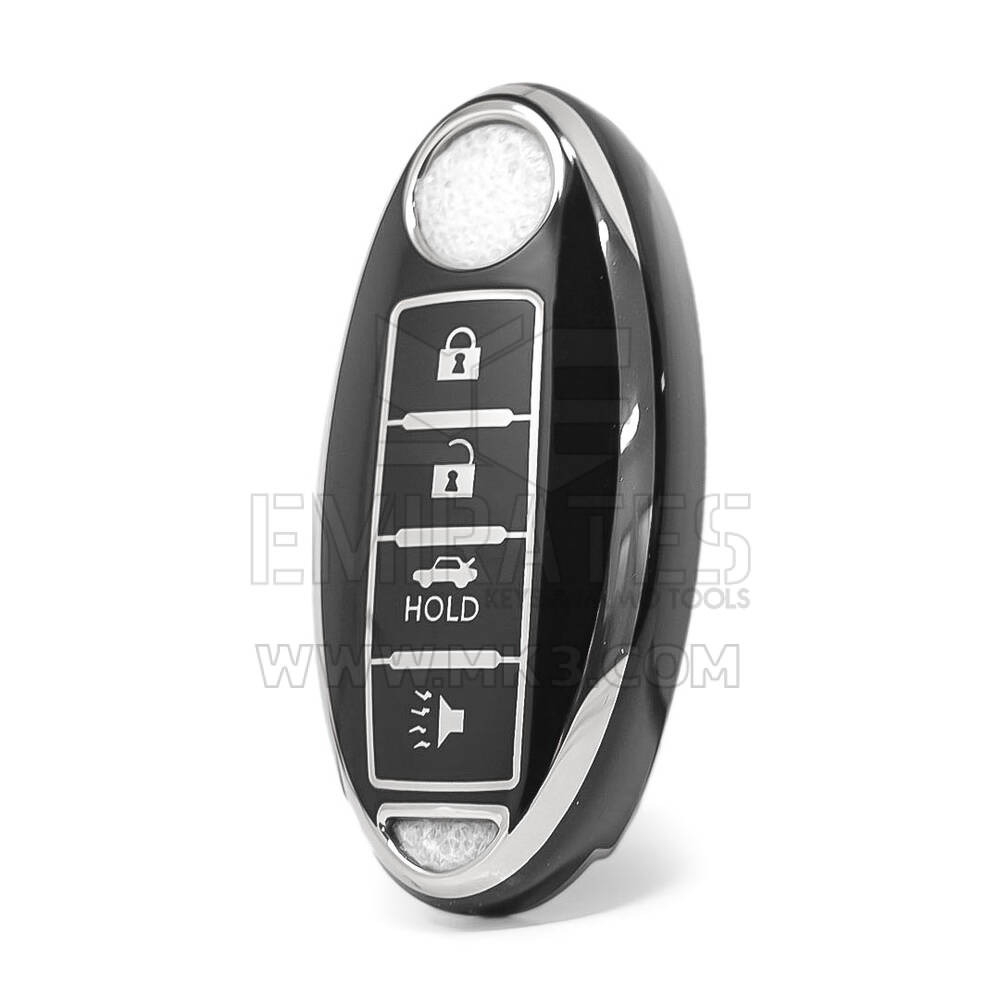 Nano High Quality Cover For Nissan Remote Key 4 Button Black Color Silver Frame NS-A11Y4A