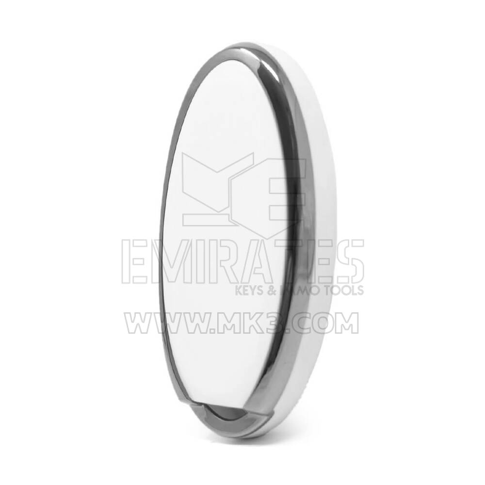 Nano Cover For Nissan Remote Key 5 Button White Color Silver Frame NS-A11Y5 | MK3