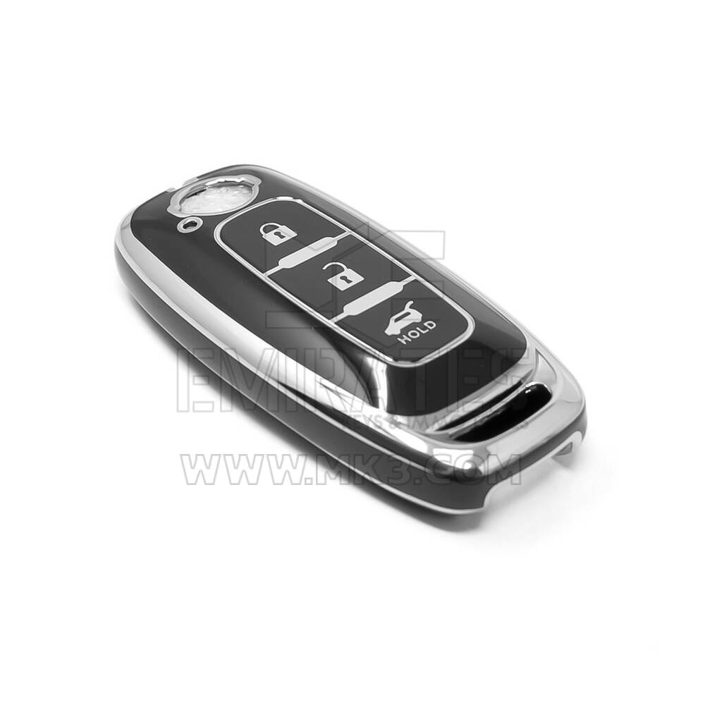 New Aftermarket Nano High Quality Cover For Nissan Remote Key 3 Button Black Color Silver Frame NS-C11Y3A | Emirates Keys