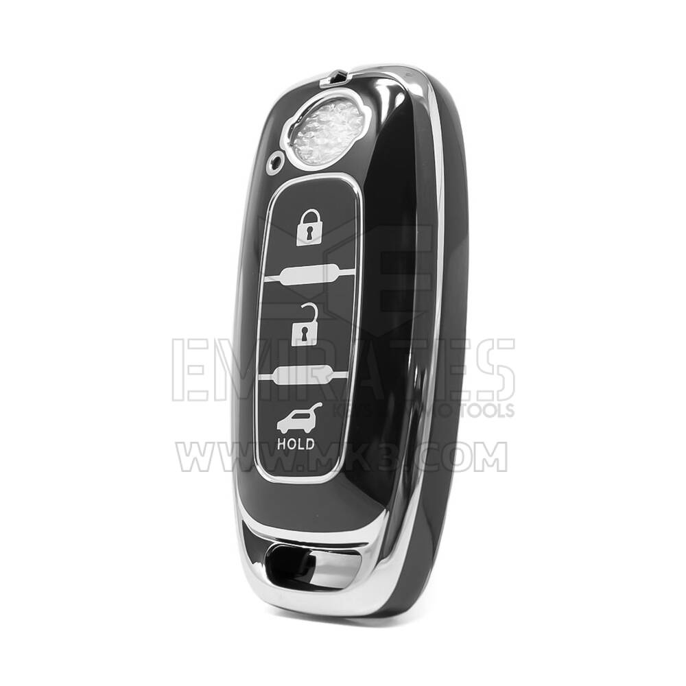 Nano High Quality Cover For Nissan Remote Key 3 Button Black Color Silver Frame NS-C11Y3A
