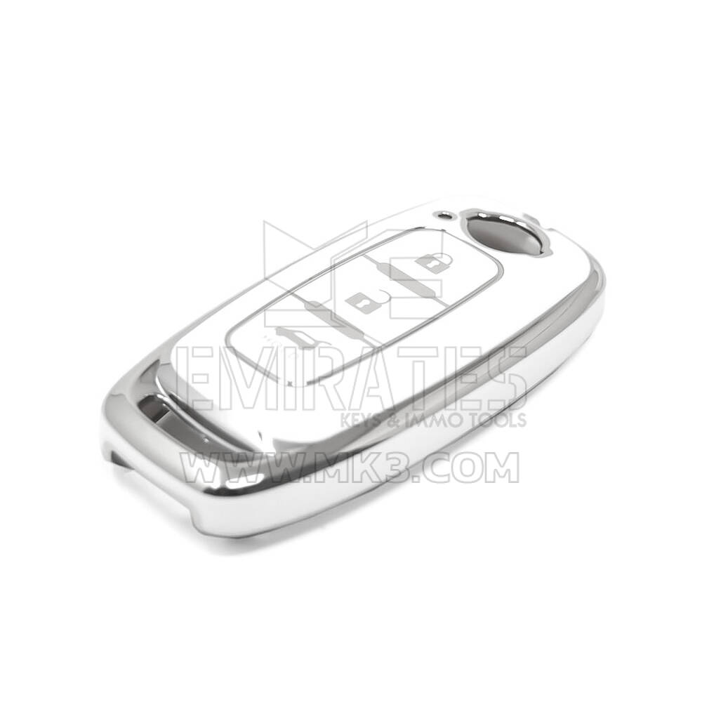 New Aftermarket Nano High Quality Cover For Nissan Remote Key 3 Button White Color Silver Frame NS-C11Y3A | Emirates Keys