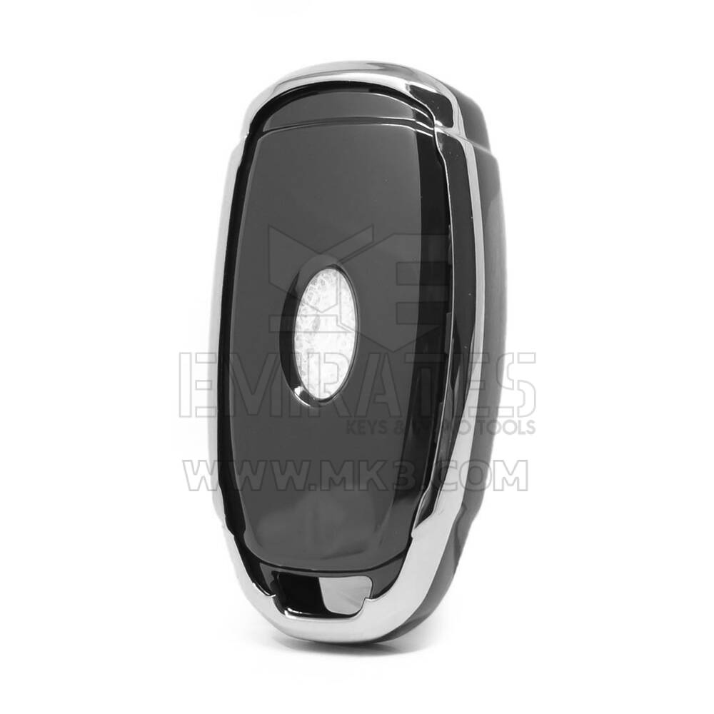 Nano funda para mando a distancia Hyundai de 4 botones, color negro, marco plateado HY-D11Y4A | MK3