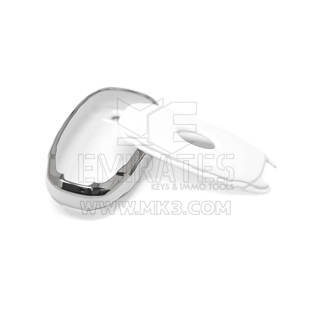 New Aftermarket Nano High Quality Cover For Hyundai Remote Key 4 Button White Color Silver Frame HY-D11Y4B | Emirates Keys
