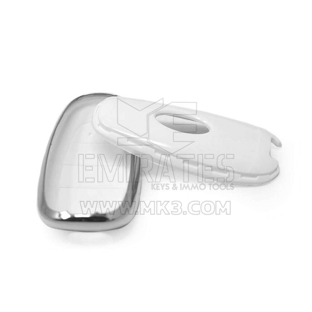 New Aftermarket Nano High Quality Cover For Hyundai Remote Key 5 Button White Color Silver Frame HY-H11Y5 | Emirates Keys