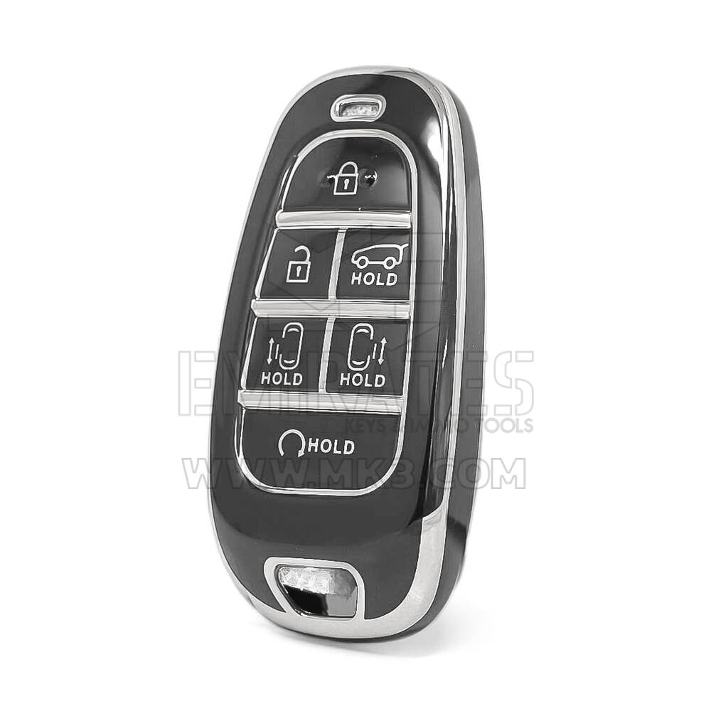 Nano High Quality Cover For Hyundai Remote Key 6 Button Black Color Silver Frame HY-H11Y6A