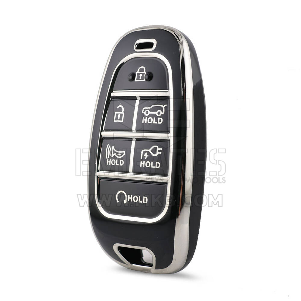 Nano High Quality Cover For Hyundai Remote Key 6 Button Black Color Silver Frame HY-H11Y6B