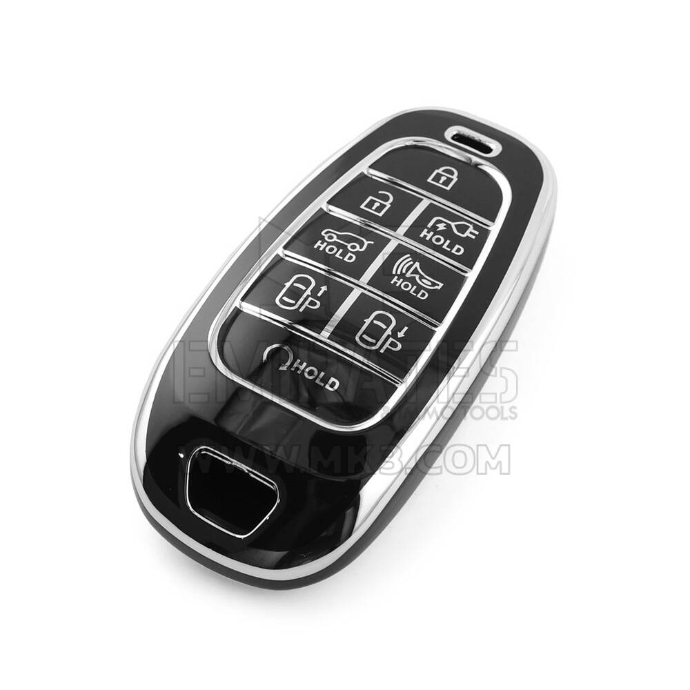 New Aftermarket Nano High Quality Cover For Hyundai Remote Key 8 Button Black Color Silver Frame HY-H11Y8 | Emirates Keys