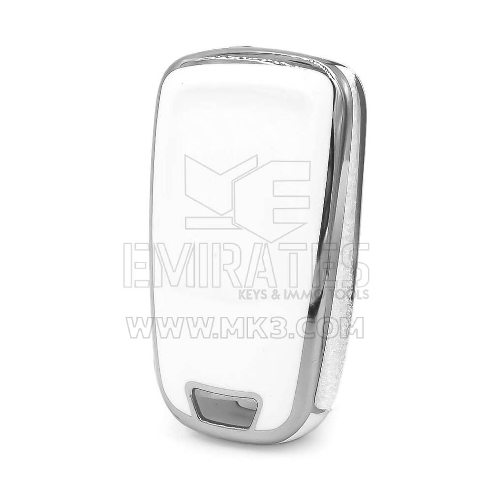 Nano Cover For Chevrolet Remote Key 3 Button White Color Silver Frame CRL-A11Y3 | MK3