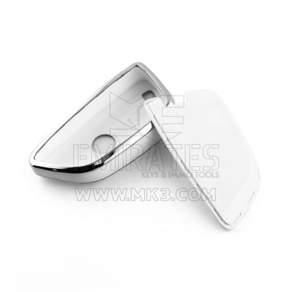 New Aftermarket Nano High Quality Cover For BMW Remote Key 3 Button White Color Silver Frame BMW-B11Y3 | Emirates Keys