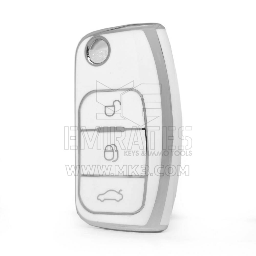Nano High Quality Cover For Ford Remote Key 3 Button White Color Silver Frame Ford-G11Y