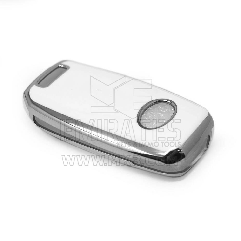 New Aftermarket Nano High Quality Cover For Kia Remote Key 3 Button White Color Silver Frame KIA-B11Y3 | Emirates Keys