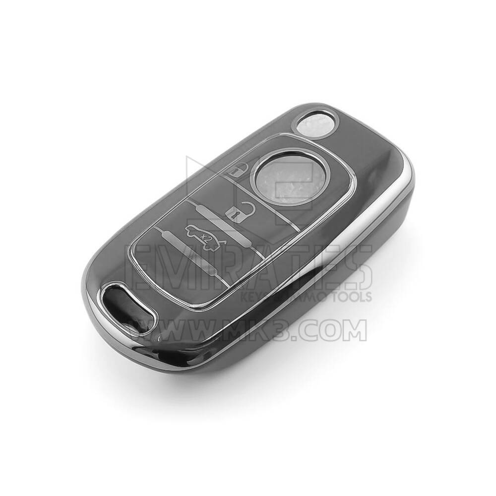 New Aftermarket Nano High Quality Cover For Fiat Remote Key 3 Button Dark Gray Color Silver Frame FIAT-C11Y3B | Emirates Keys