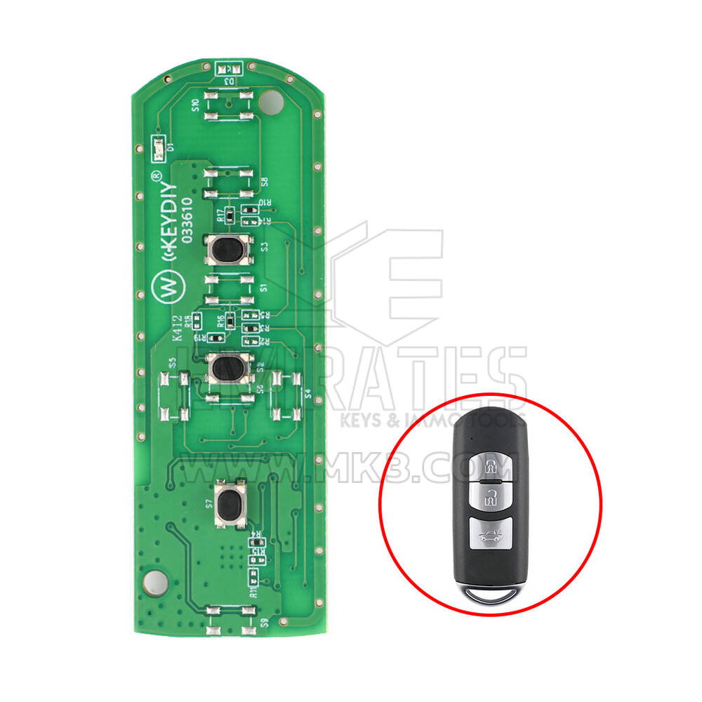 Keydiy KD Universal Smart PCB Key 3 Buttons Mazda Type ZB44-3