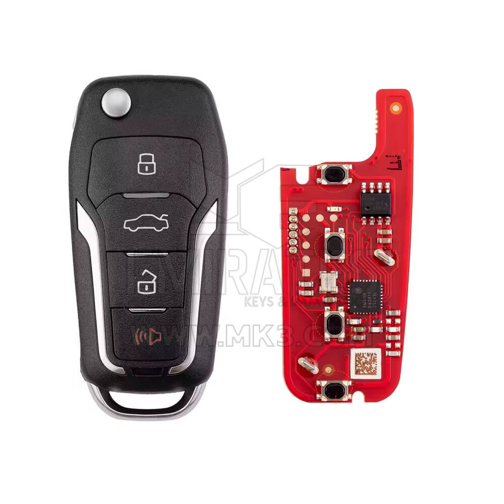 New Xhorse VVDI Key Tool VVDI2 Wire Flip Remote Key 3+1 Button Ford Type XKFO21EN 2nd Generation ( New Version of XKFO01EN ) | Emirates Keys