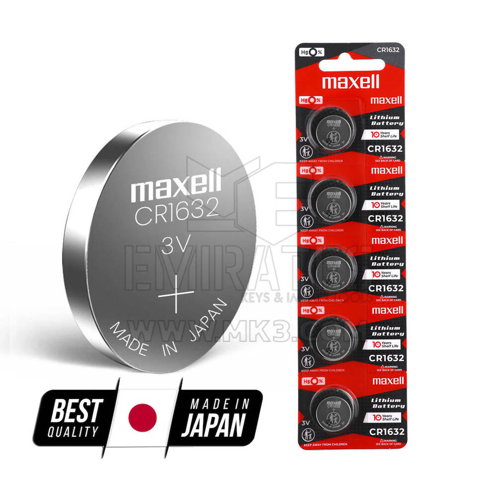 Maxell CR1632 Universal Battery Cell Card (5 PCs Pack)