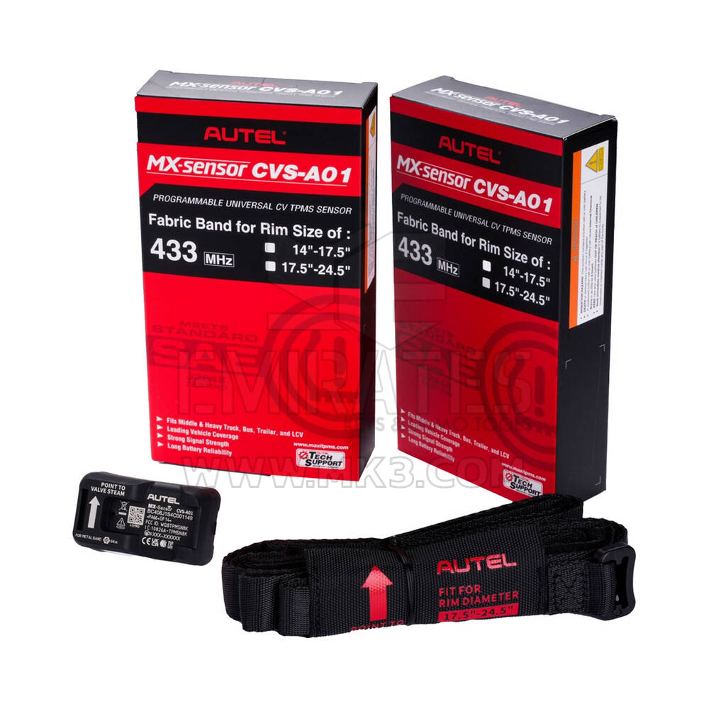 New Autel CVS-A01 Metal Strap Programmable CV Tpms Sensor Universal Tpms Sensor Designed For Commercial Vehicles With A Fabric-Banded To Attach The Sensor To Rim That Is Compatible With Rims Sized R17.5-24.5-inches | Emirates Keys