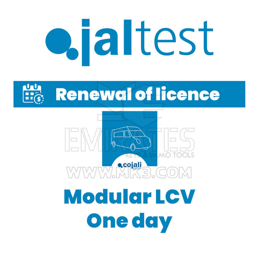 Jaltest 29036 Véhicule utilitaire léger modulaire - Renouvellement de licence d'utilisation - Un jour