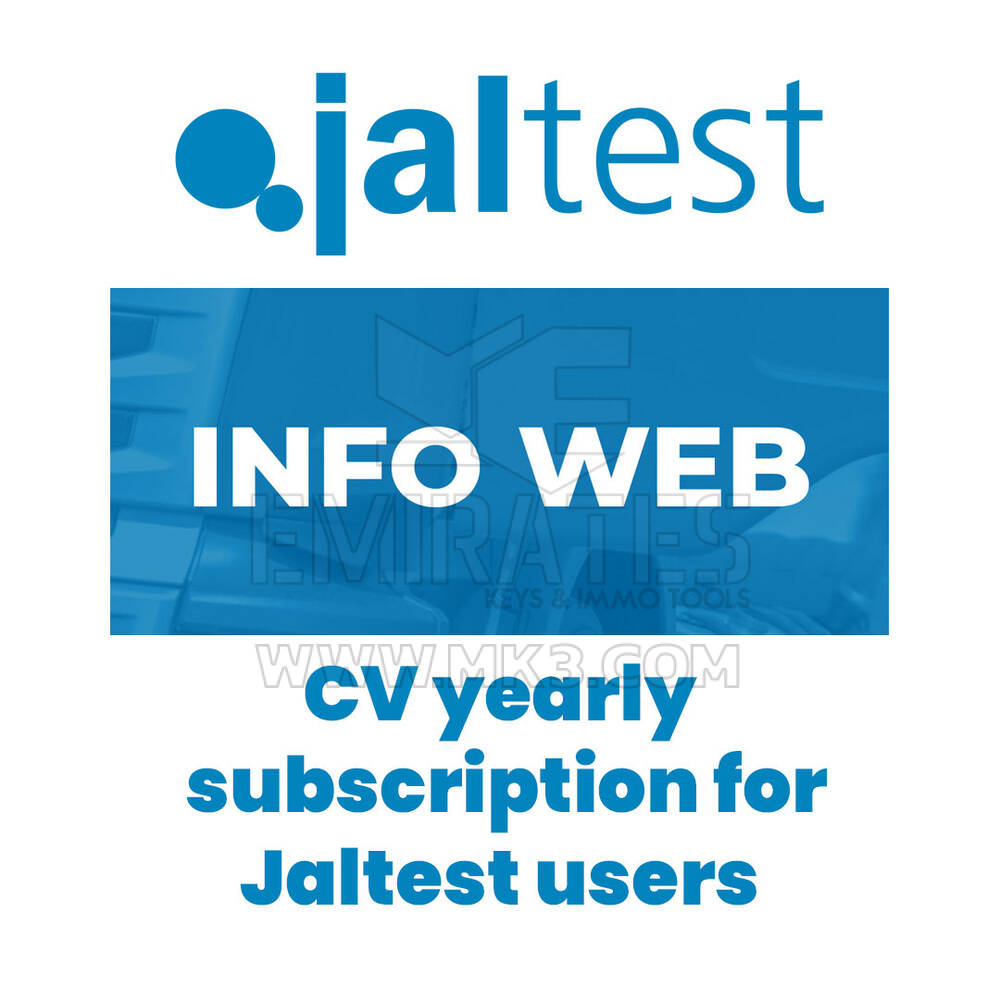 Jaltest 70604037 INFO Web. CV abbonamento annuale per utenti Jaltest