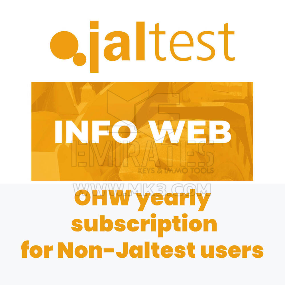 Jaltest 70604013 INFO Web. Abbonamento annuale OHW. Utenti non Jaltest