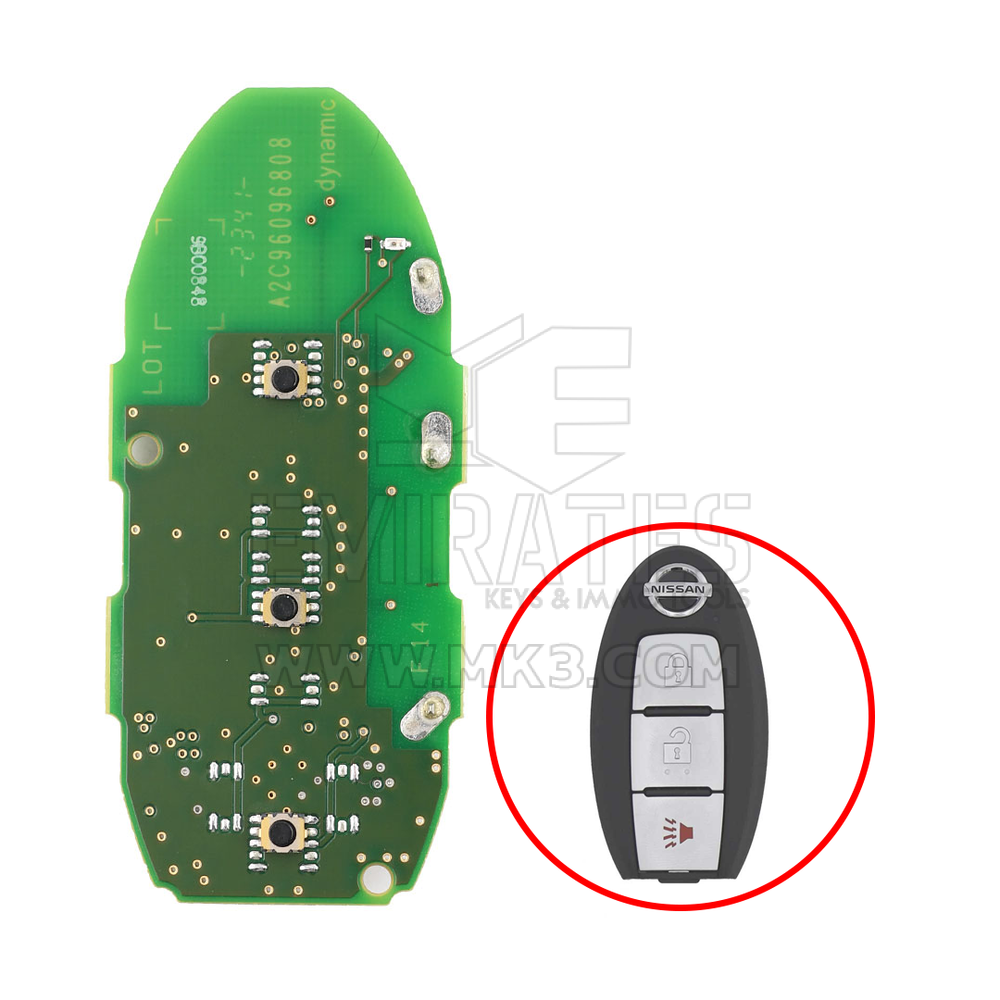 Nissan Rogue 2021-2022 Original Smart Remote Key PCB 2+1 Buttons 433MHz 285E3-6TA1A / 285E3-6XR1A / 285E3-5RA0A