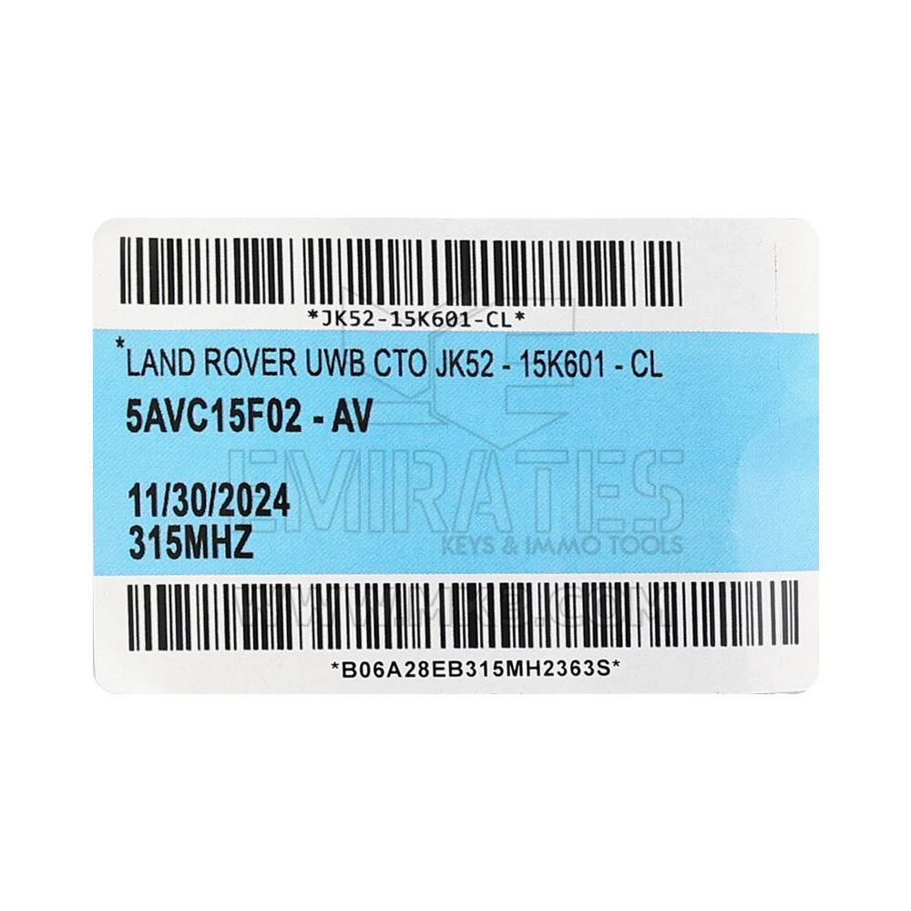 New Range Rover 2025 Genuine / OEM Smart Remote Key 4+1 Buttons 315MHz OEM Part Number: JK52-15K601-CL | Emirates Keys