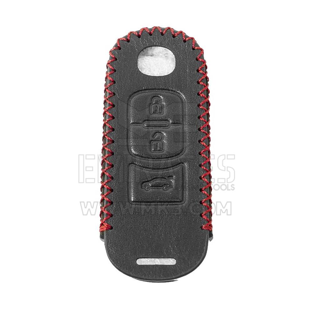 Custodia in pelle per chiave telecomando Mazda 3 pulsanti | MK3