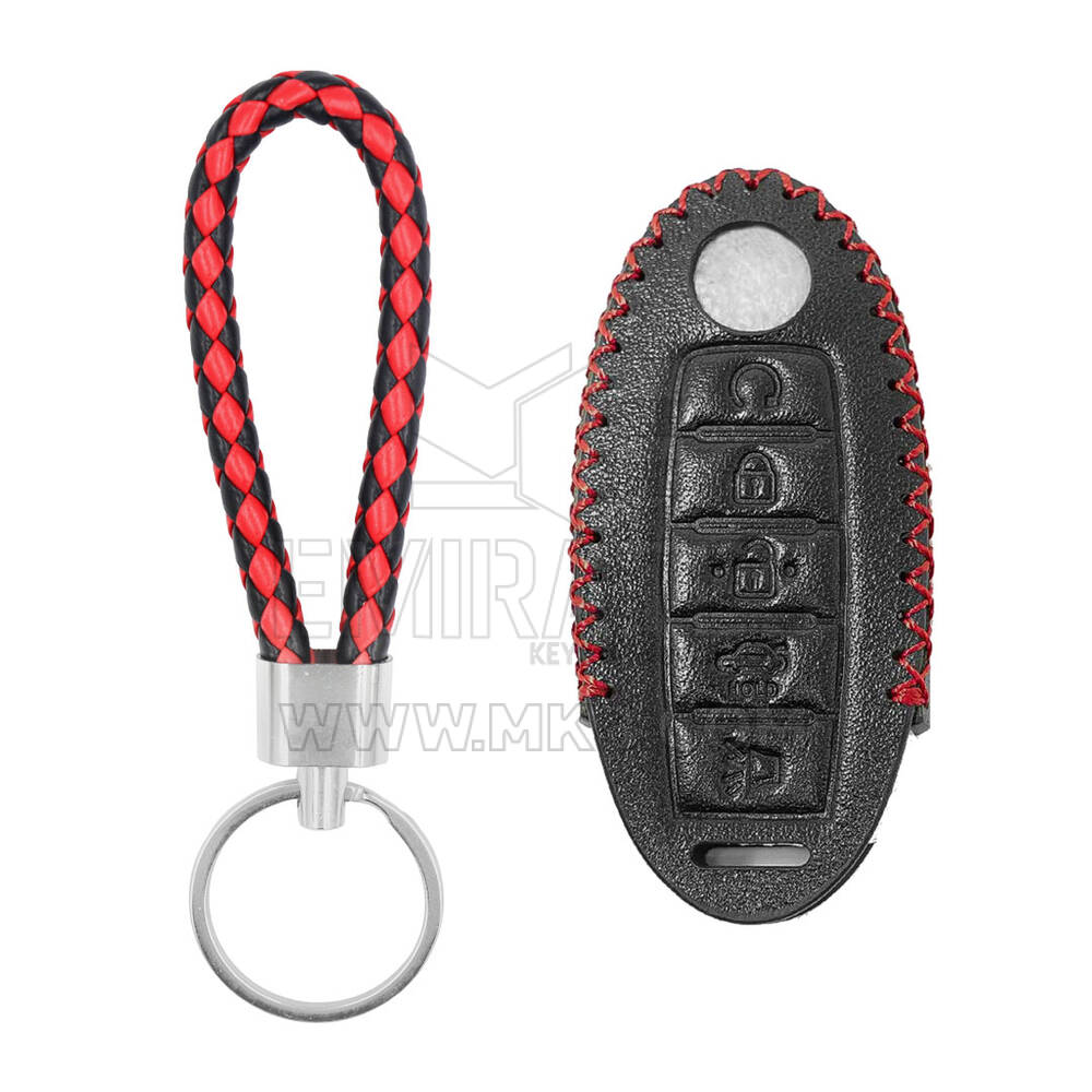 Leather Case For Nissan Smart Remote Key 5 Buttons
