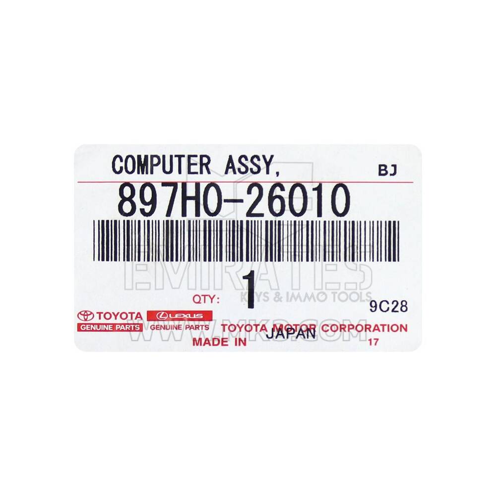 Toyota Hiace 2020 ORDINATEUR ASSY Immobilisateur 897H0-26010 | MK3