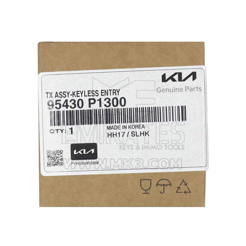 New KIA Carnival 2022 Genuine/OEM Flip Remote Key 3 Buttons 433MHz OEM Part Number: 95430-P1300 - FCC ID: SVI-SKRGE03 - Transponder - ID: HITAG 128-bits AES ID4A PCF7939MA