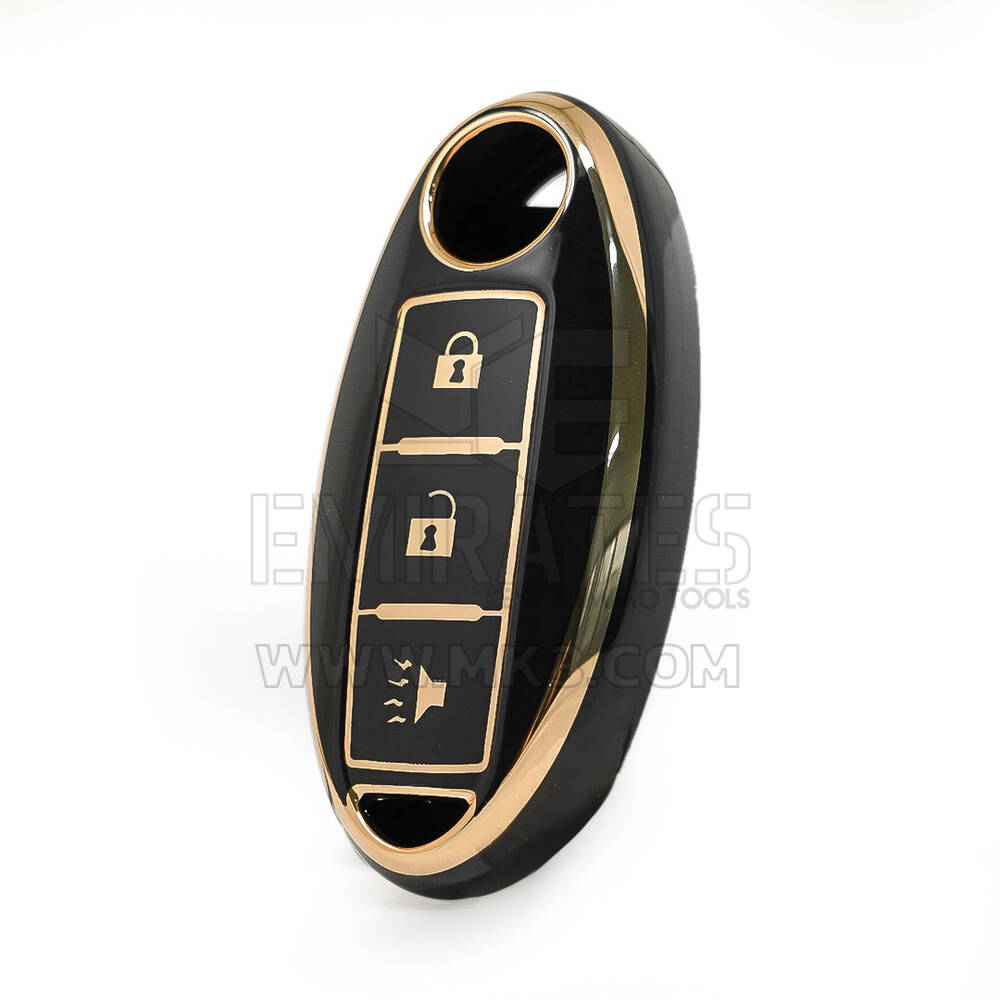 Nano  High Quality Cover For Nissan Remote Key 2+1 Buttons Black Color