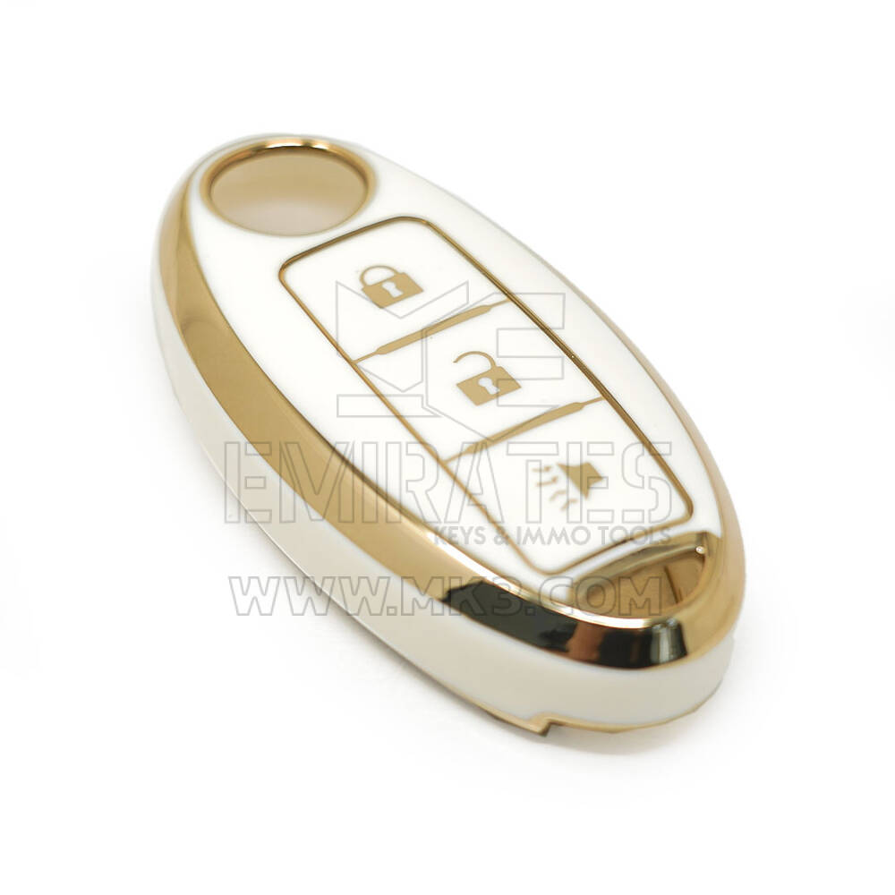 New Aftermarket Nano High Quality Cover For Nissan Remote Key 2+1 Buttons White Color | Emirates Keys