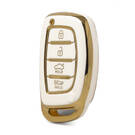 Nano High Quality Cover For Hyundai Tucson Smart Remote Key 4 Buttons Auto Start White Color