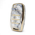 Нано-высококачественный мраморный чехол для KIA с откидным дистанционным ключом 3 кнопки белого цвета KIA-B12J3
