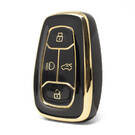 Nano High Quality Cover For TATA Remote Key 4 Button Black Color TATA-A11J