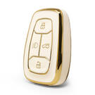 Nano High Quality Cover For TATA Remote Key 4 Button White Color TATA-A11J