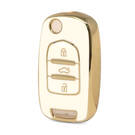 Nano High Quality Cover For Baojun Flip Remote Key 3 Button White Color BJ-B11J