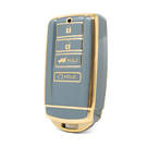 Нано-чехол высокого качества для дистанционного ключа Honda HR-V 4 кнопки серого цвета HD-E11J4B