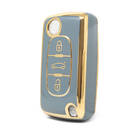 Cover Nano di alta qualità per chiave remota Peugeot 3 pulsanti colore grigio PG-D11J3