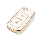 Nouvelle couverture Nano de haute qualité pour clé télécommande intelligente Volkswagen, 2 boutons, couleur blanche, VW-A11J2 | Clés des Émirats -| thumbnail
