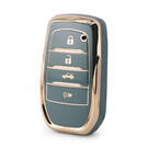 Funda Nano de alta calidad para llave remota de Toyota, 4 botones, Color gris, TYT-A11J4H