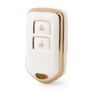 Funda Nano de alta calidad para llave remota de Toyota, 2 botones, Color blanco, TYT-L11J2