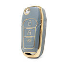 Capa Nano de alta qualidade para Ford Fusion Flip Remote Key 3 botões cor cinza Ford-F11J