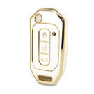 Capa Nano de alta qualidade para Ford Flip Remote Key 3 botões cor branca Ford-I11J