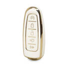 Capa Nano de alta qualidade para chave remota Ford 5 botões cor branca Ford-J11J