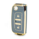 Nano – couvercle de haute qualité pour clé télécommande Foton, 2 boutons, couleur grise, FT-A11J