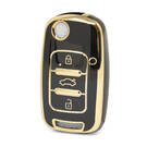 Nano High Quality Cover For Wuling Flip Remote Key 3 Buttons Black Color WL-A11J3